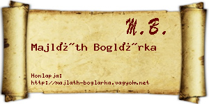 Majláth Boglárka névjegykártya